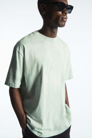Camiseta COS Oversized-Dye Hombre Verdes Claro Blancos | México ANZM-56913