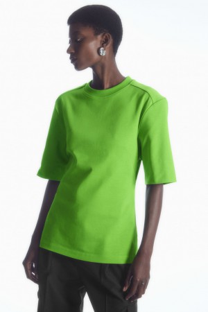 Camiseta COS Power-Shoulder Waisted Mujer Verdes | México EYVM-39165