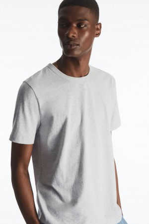 Camiseta COS Regular-Fit Mid-Weight Brushed Hombre Grises | México SGUC-21583