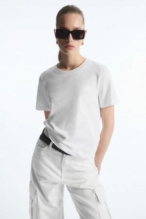 Camiseta COS Regular Fit Mujer Blancos | México FAOL-45290