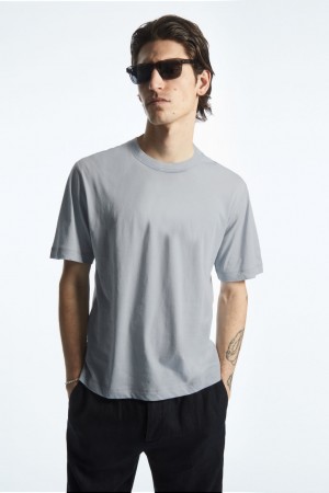 Camiseta COS Relaxed-Fit Ligeros Hombre Azules Claro | México QCHA-74086