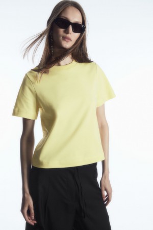 Camiseta COS The Clean Cut Mujer Amarillos | México OIVN-42061