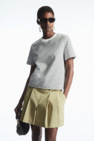Camiseta COS The Clean Cut Mujer Blancos Negros | México XFCY-71835