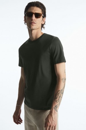 Camiseta COS The Extra Fine Hombre Verdes Oscuro | México UMHC-97401