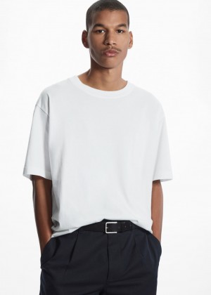 Camiseta COS The Super Slouch Hombre Blancos | México SVJK-85941