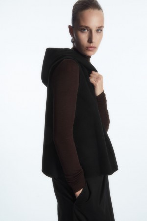 Chaleco COS Double-Faced Híbrido Encapuchado Mujer Negros | México QDLF-37465