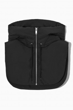 Chaleco COS Encapuchado Mock Collar Mujer Negros | México ZLOR-43027
