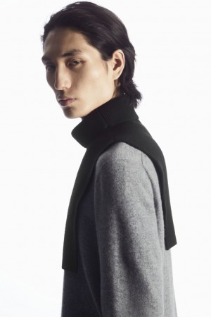 Chaleco COS Lana Rollneck Collar Hombre Negros | México GJTU-21596