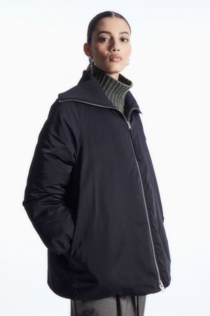 Chamarras COS Acanalado-Collar Puffer Mujer Azul Marino | México NJLZ-64952