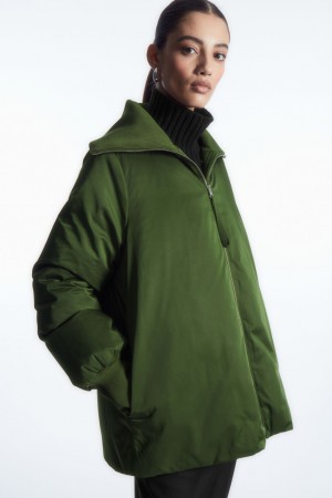 Chamarras COS Acanalado-Collar Puffer Mujer Verdes Oscuro | México IESK-98073