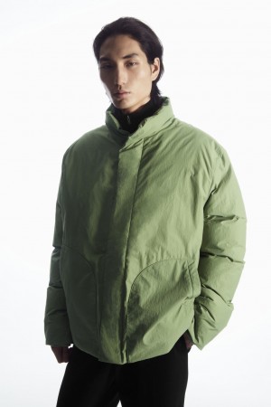 Chamarras COS Acolchado Magnetic-Collar Hombre Kaki Verdes | México KYWJ-46130