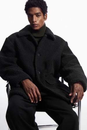 Chamarras COS Acolchado Teddy Hombre Negros | México PMXY-81692