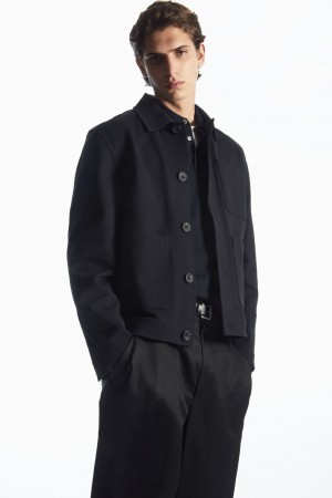 Chamarras COS Algodon-Twill Utility Hombre Azul Marino | México FPRX-98517
