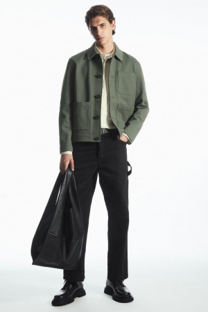 Chamarras COS Algodon-Twill Utility Hombre Verdes | México HQAL-06391