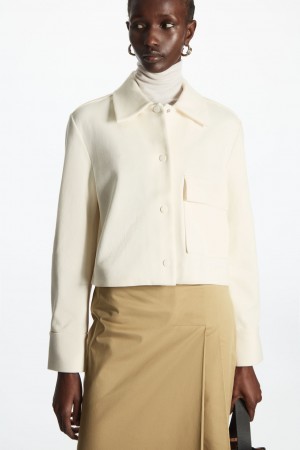 Chamarras COS Cropped Twill Mujer Blancos | México BLID-57124