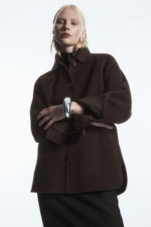 Chamarras COS Double-Faced Lana Mujer Marrom Oscuro | México ZAIN-72508