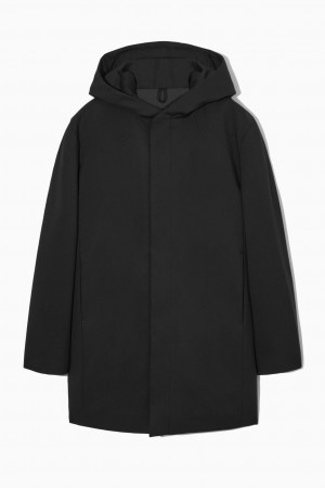Chamarras COS Encapuchado Acolchado Parka Hombre Negros | México UIFV-14635