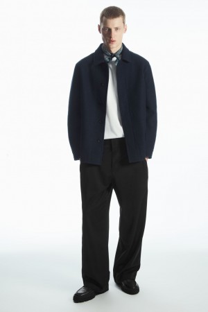 Chamarras COS Felted Lana Hombre Azul Marino | México TQRA-57082