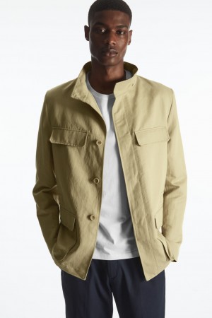 Chamarras COS Linen Field Hombre Beige | México CAJS-61830