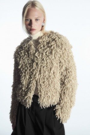 Chamarras COS Loop-Knit Lana Mujer Beige Blancos | México XIQZ-40318