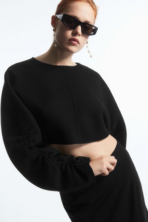 Chamarras COS Open-Back Lana Bolero Mujer Negros | México LZFX-05947
