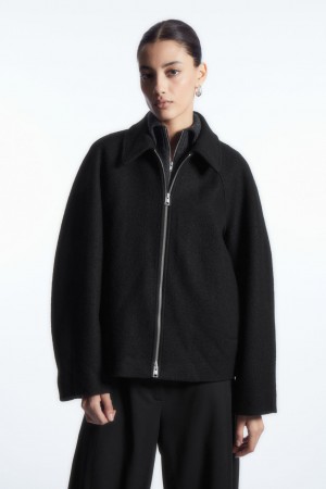 Chamarras COS Oversized Boiled-Lana Mujer Negros | México IHUL-06723