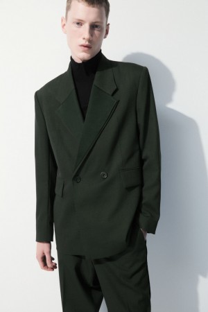 Chamarras COS The Double-Breasted Lana Tuxedo Hombre Verdes Oscuro | México XSWP-32764