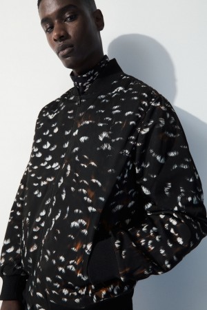 Chamarras COS The Feather-Print Bomber Hombre Negros | México JVCE-62578