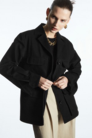 Chamarras COS Twill Utility Mujer Negros | México JQOC-59014