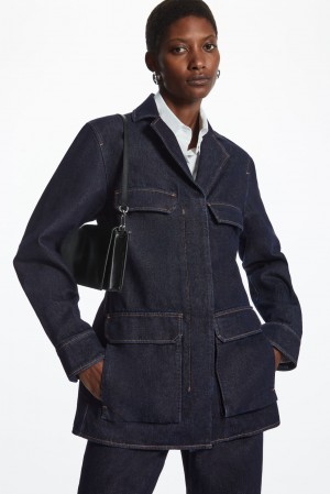 Chamarras COS Utility-Estilo Denim Mujer Azules | México JNEG-86134