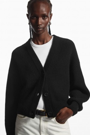 Cárdigan COS Cropped Lana And Cashmere-Blend Mujer Negros | México PRUD-81023