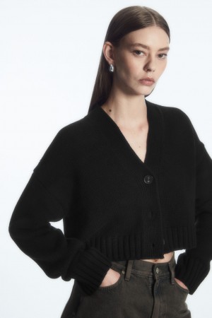 Cárdigan COS Fornido Cropped Cashmere-Blend Mujer Negros | México POQD-36902