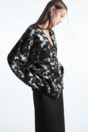 Cárdigan COS Tortoiseshell-Jacquard Alpaca-Blend Mujer Azules | México FYUR-74180