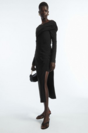 Falda COS Asymmetric Cutout Mujer Negros | México QPIL-76083
