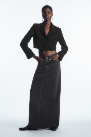 Falda COS Denim Maxi Mujer Negros | México YWUZ-57913