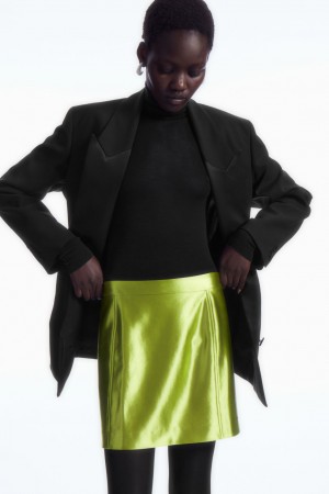 Falda COS High-Shine Satin Mini Mujer Verdes | México XLAE-46019