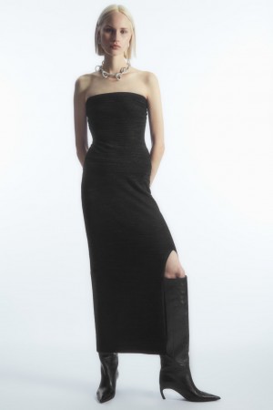 Falda COS Sparkly Textured Pencil Mujer Negros | México XGTW-42597