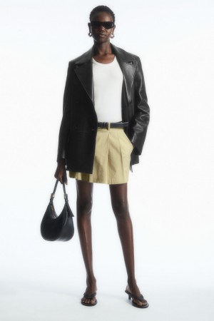 Falda COS Tailored Plisado Mini Skort Mujer Beige | México MYEC-67514