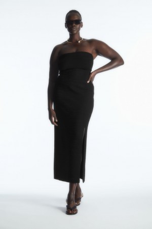 Falda COS Textured Pencil Mujer Negros | México SOGM-03175
