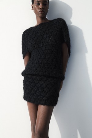 Falda COS The Crochet-Knit Mini Mujer Negros | México LWJR-56780