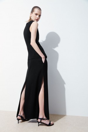 Falda COS The High-Slit Maxi Pencil Mujer Negros | México VBKL-65872