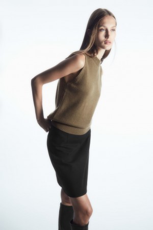 Falda COS Twill Mini Mujer Negros | México DMVO-52483