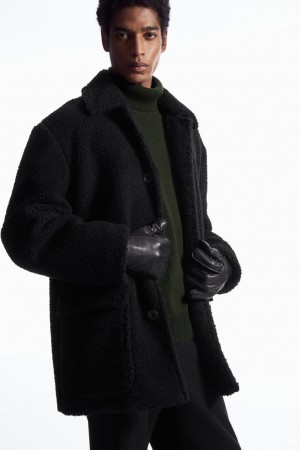 Guantes COS Cuero Hombre Negros | México ZMXY-36724