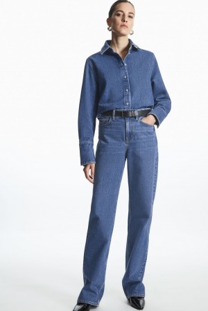 Jeans COS Directo-Leg Non-Stretch Mujer Azules | México KQOY-21945
