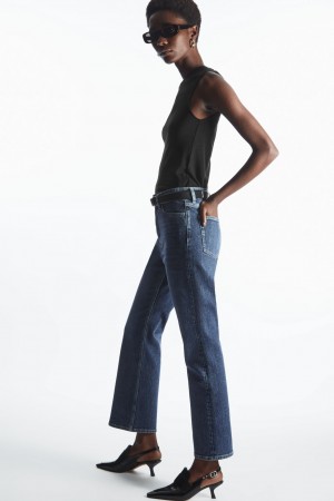 Jeans COS Kick-Flare Ankle-Length Mujer Azules Oscuro | México JQOP-98416