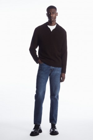 Jeans COS Regular-Fit Tapered-Leg Hombre Azules Oscuro | México RWKH-12368