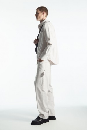 Jeans COS System Directo Hombre Blancos | México OIFR-70681