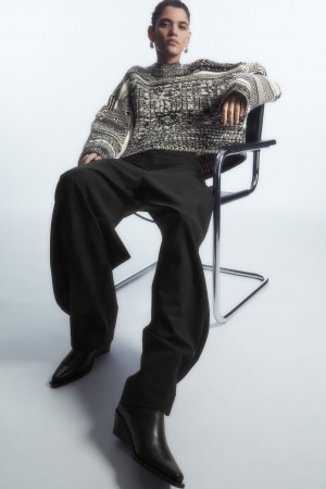 Jerséis COS Fair Isle Lana And Cashmere Mujer Negros Blancos | México OIYL-54618