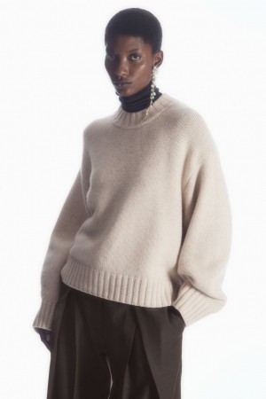 Jerséis COS Fornido Pure Cashmere Crew-Neck Mujer Creme | México VICU-73290