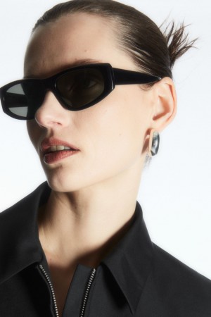 Lentes de Sol COS Deportivo Rectangle-Frame Mujer Negros | México ETJB-30574